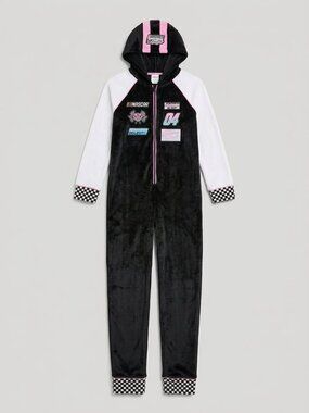 Girls’ Justice NASCAR Hooded Jumpsuit Pajamas Size 10 M NWT